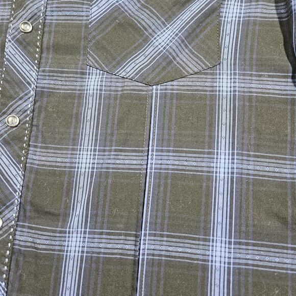 Wrangler Pearl Snap Shirt Mens Medium Button Down Black Plaid Cowboy Western - Picture 3 of 11